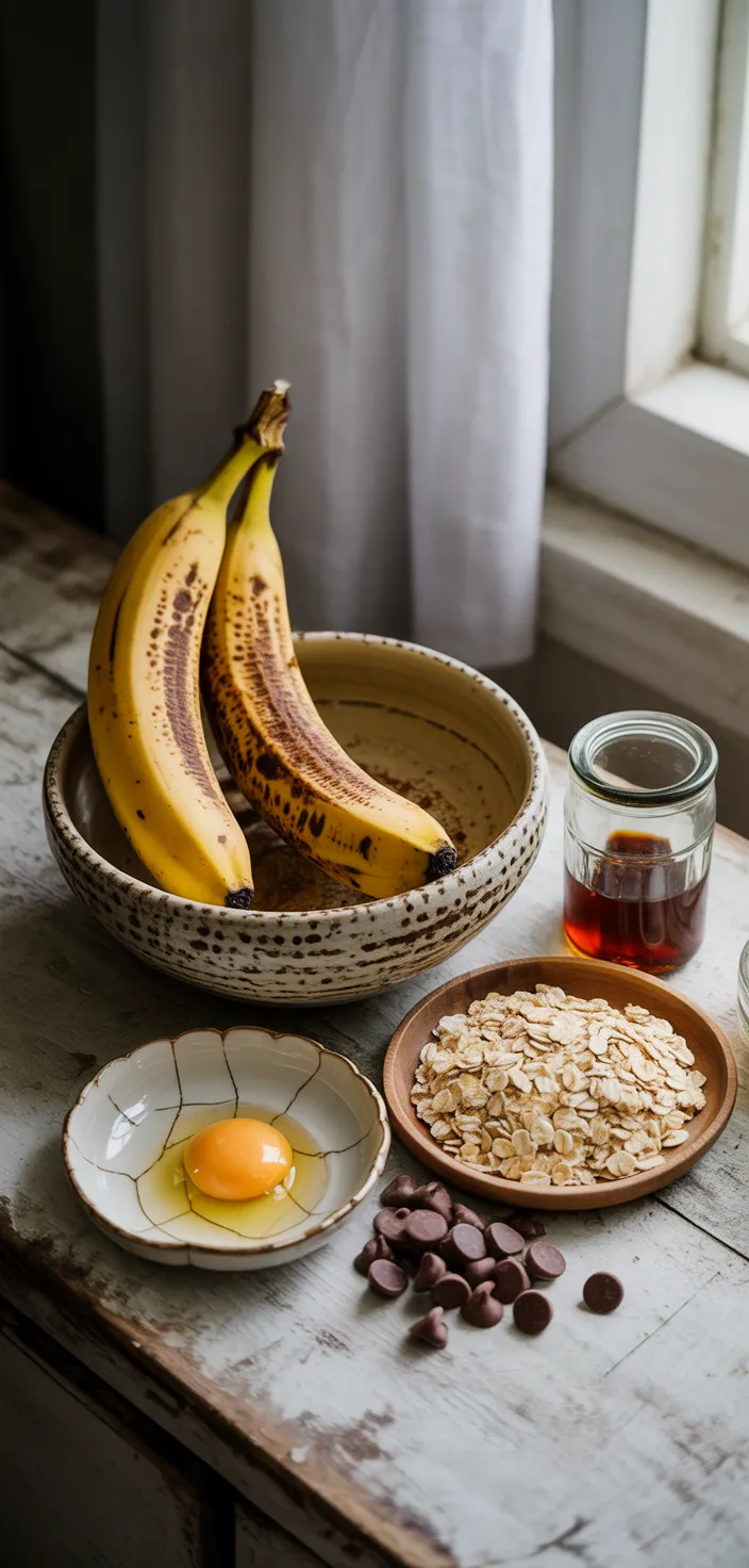 Ingredients photo for Banana Oatmeal Cookies Recipe