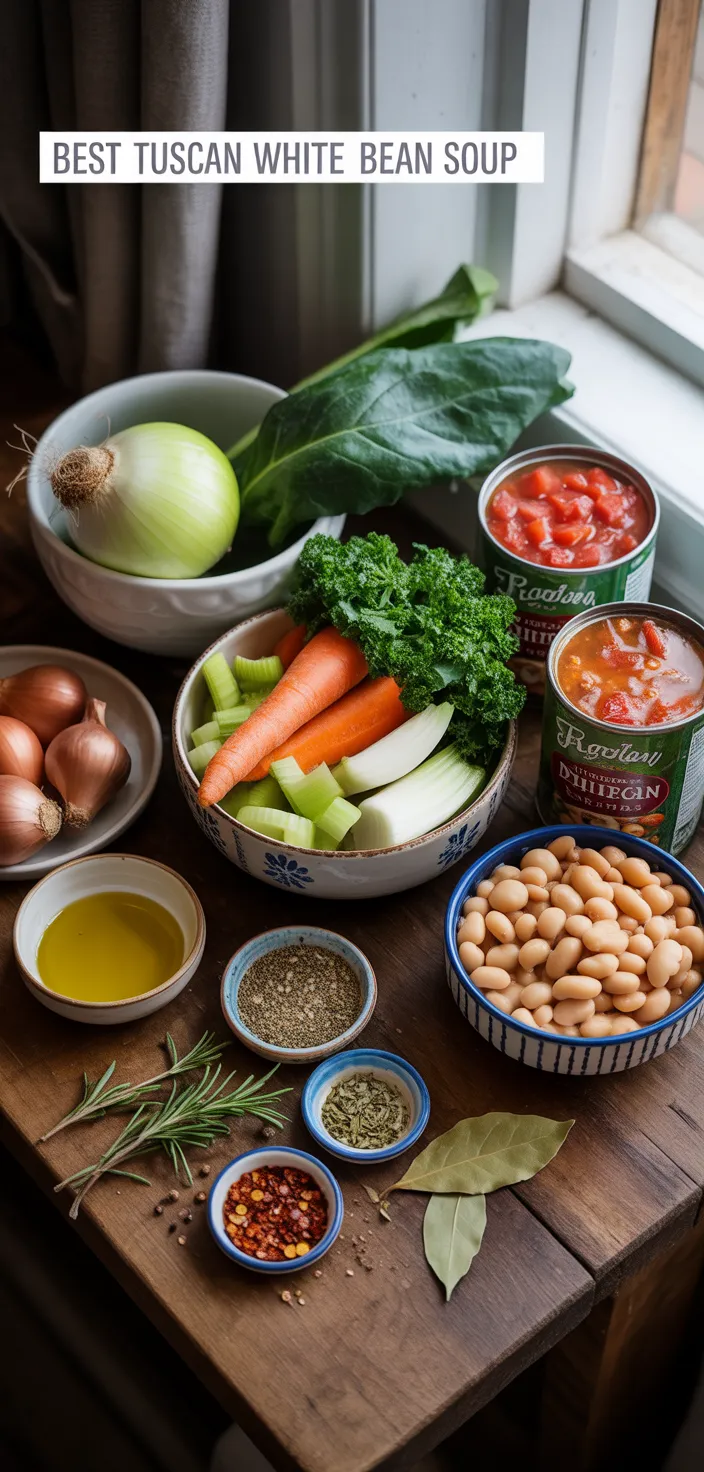 Ingredients photo for Best Tuscan White Bean Soup Recipe