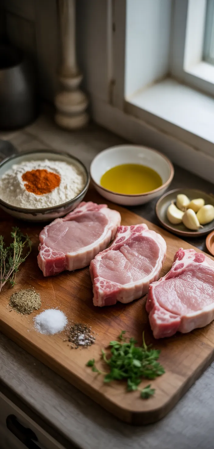 Ingredients photo for Creamy Garlic Pork Chops Recipe