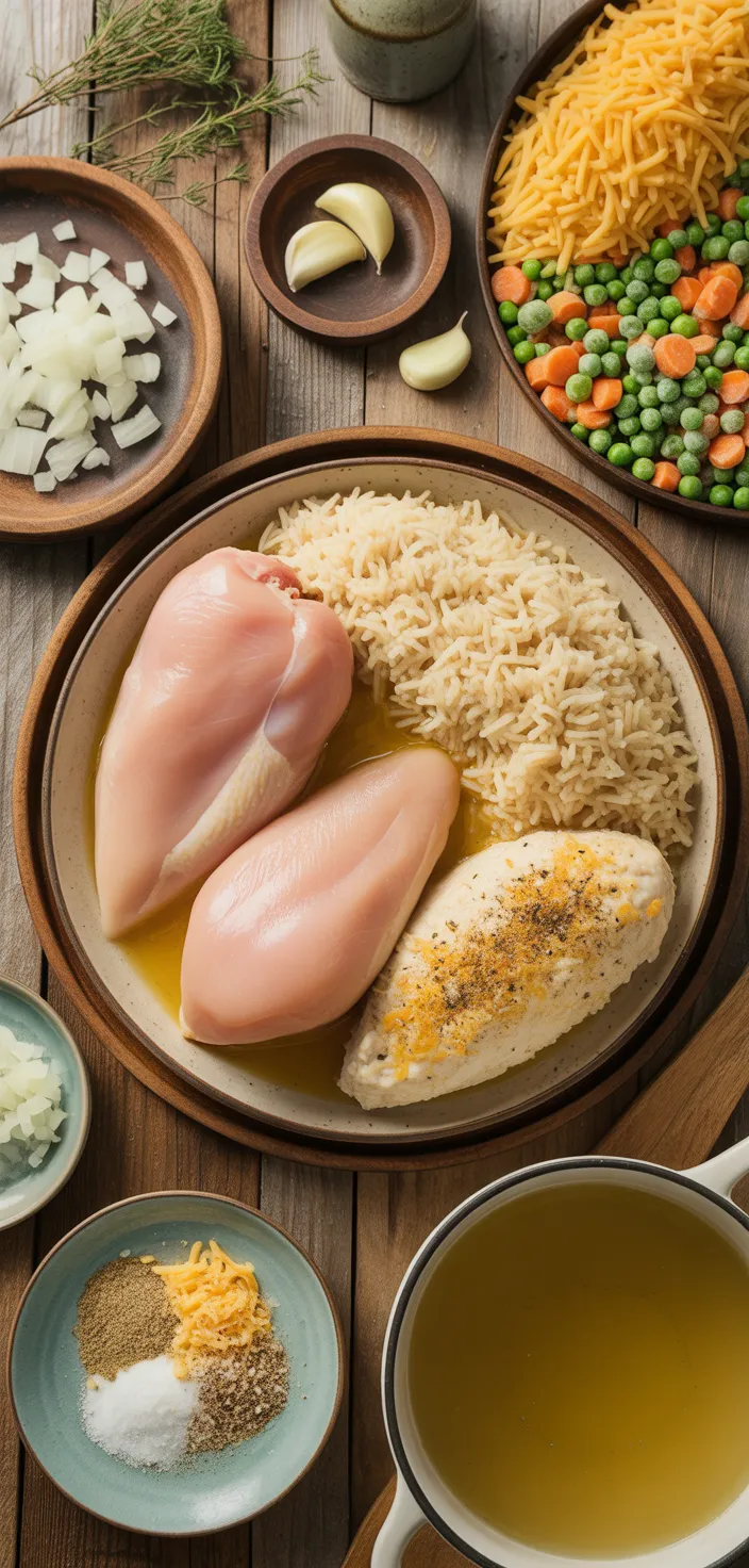 Ingredients photo for Crock Pot Chicken And Rice Recipe