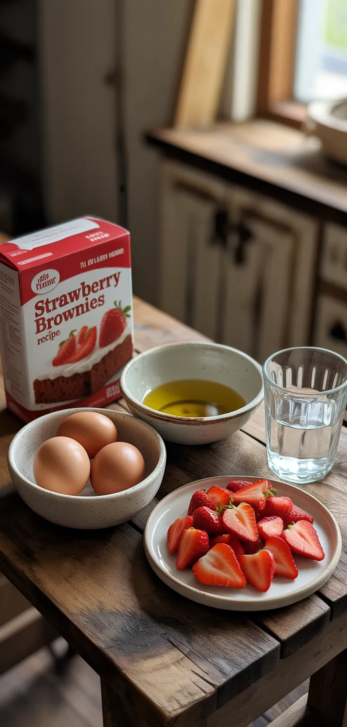 Ingredients photo for Strawberry Brownies Recipe