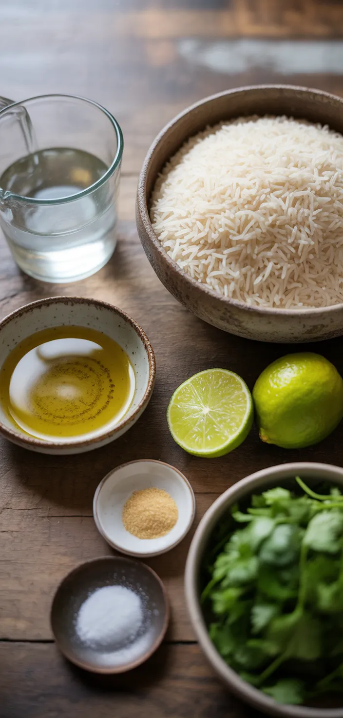 Ingredients photo for Better Than Chipotle's Cilantro Lime Rice (Copycat Recipe)