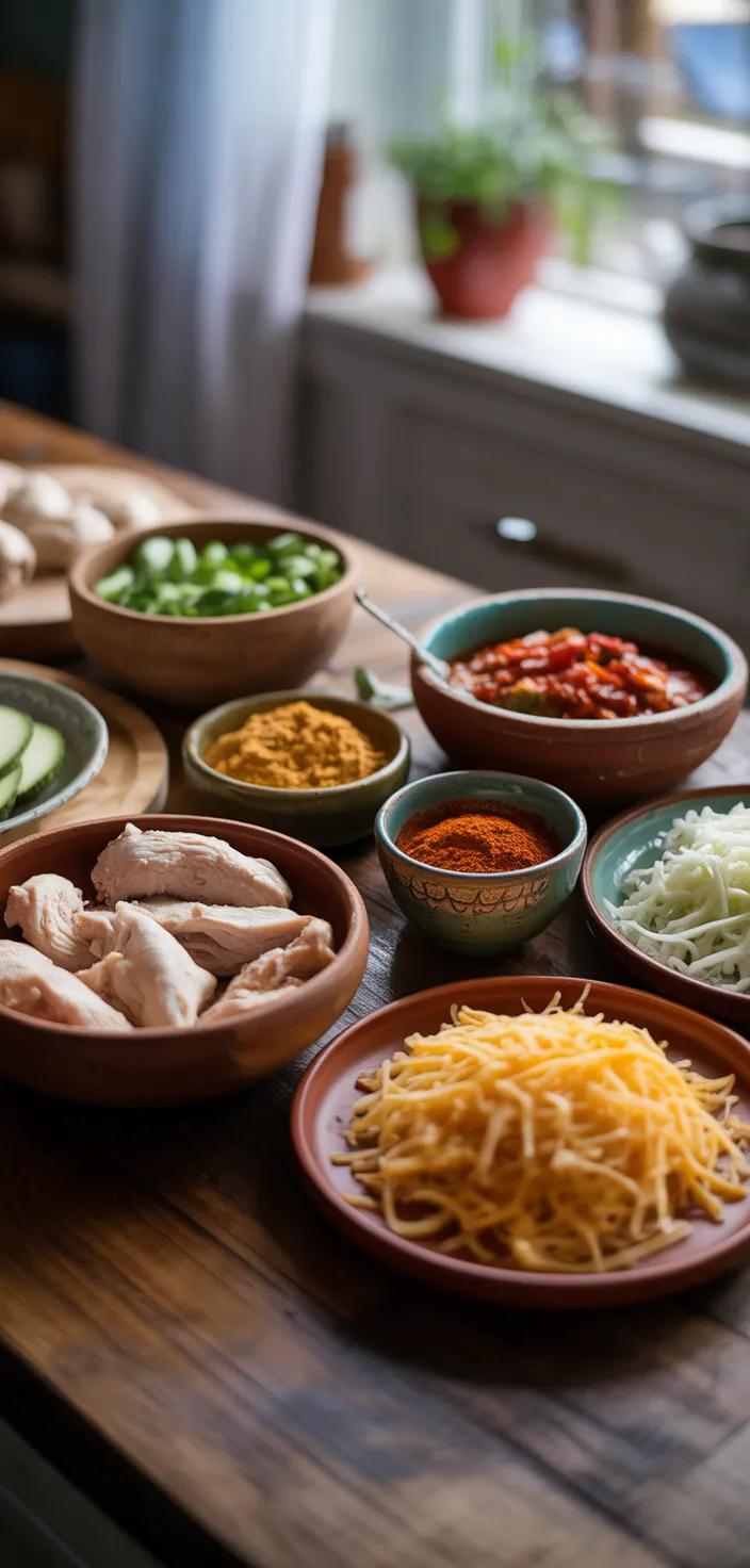 Ingredients photo for CHICKEN ENCHILADAS WITH HOMEMADE RED ENCHILADA SAUCE Recipe