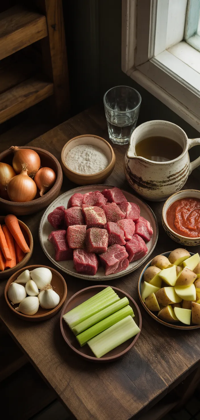 Ingredients photo for Old Fashioned Beef Stew Recipe