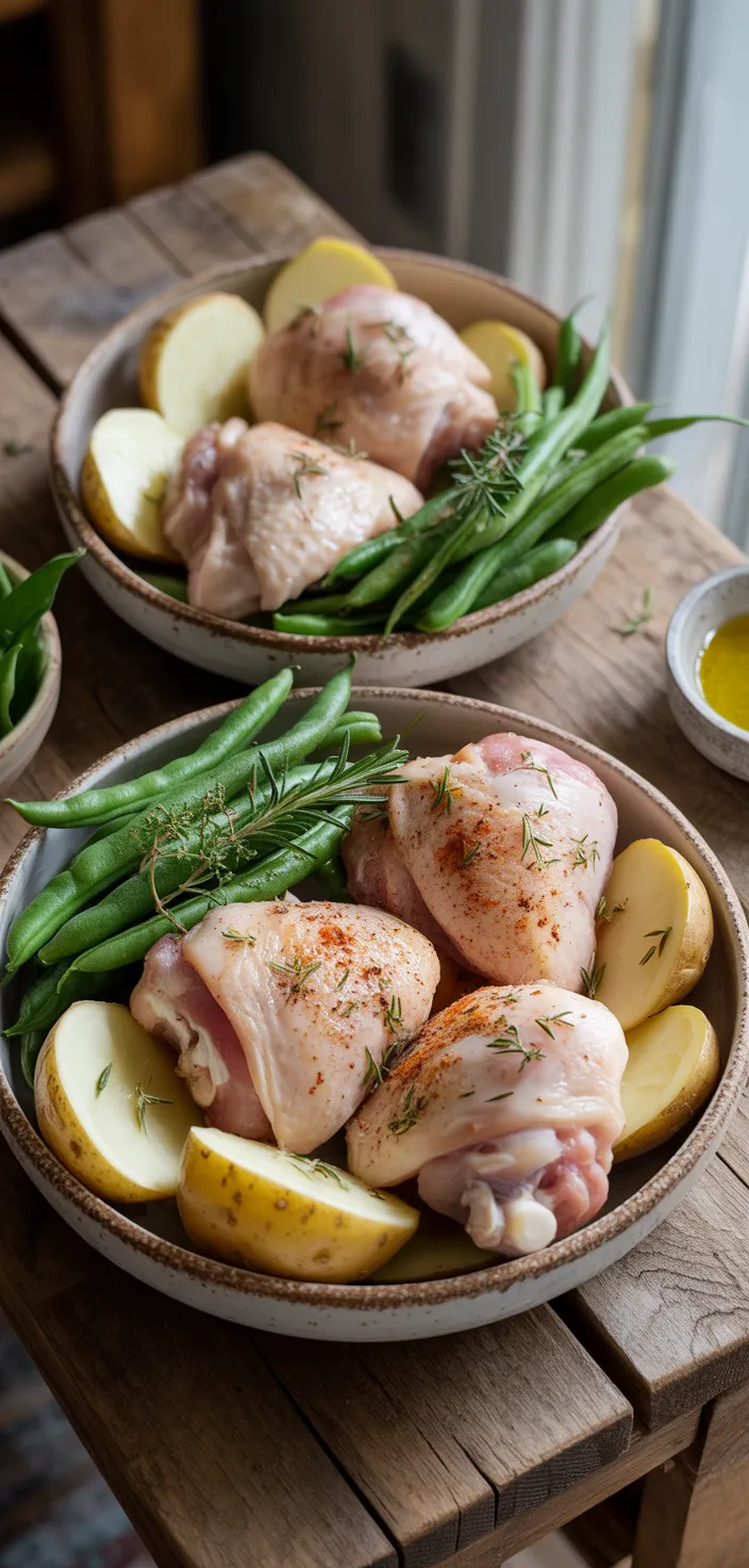 Ingredients photo for Slow Cooker Seasoned Chicken, Green Beans And Potatoes Recipe