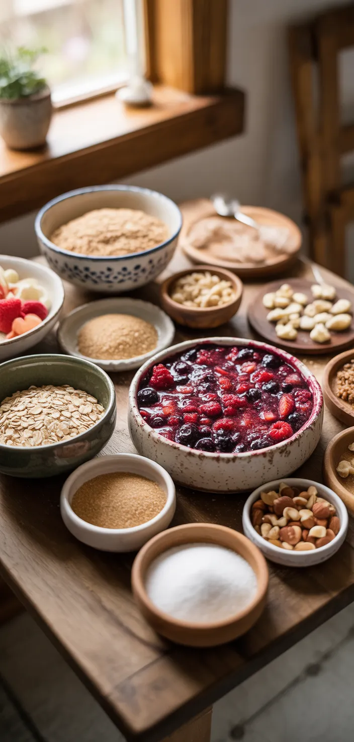 Ingredients photo for Vegan Berry Crumble Bars Recipe