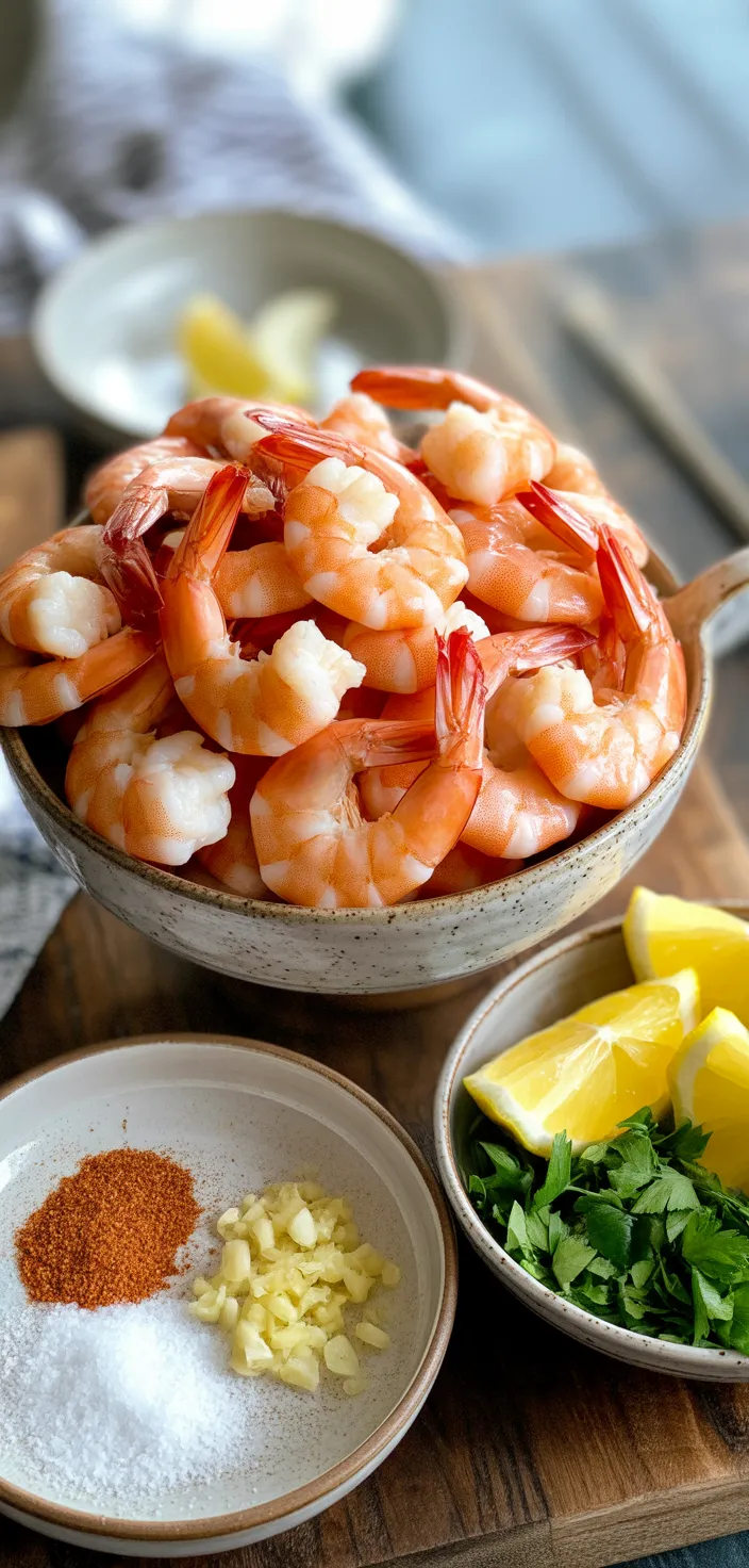 Ingredients photo for Air Fryer Garlic Butter Shrimp Recipe