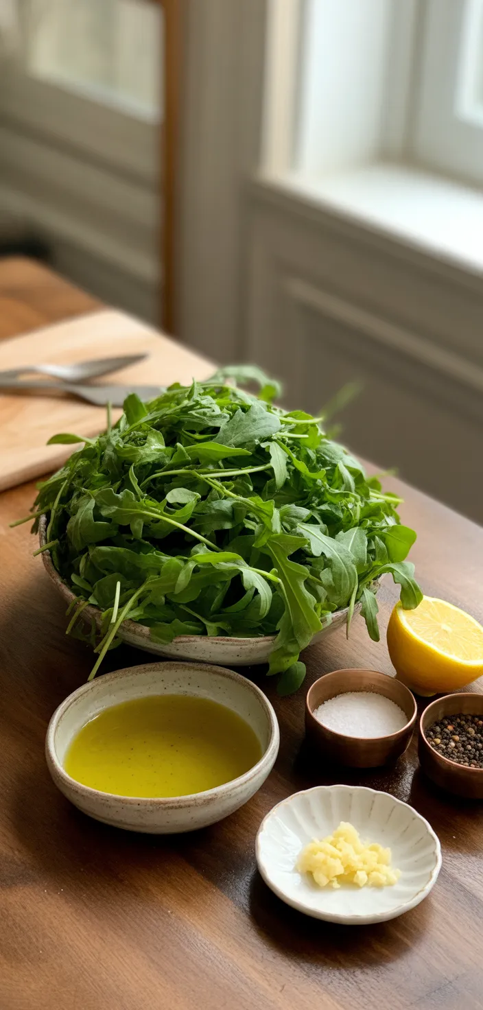 Ingredients photo for Arugula Salad With Lemon Vinaigrette Recipe