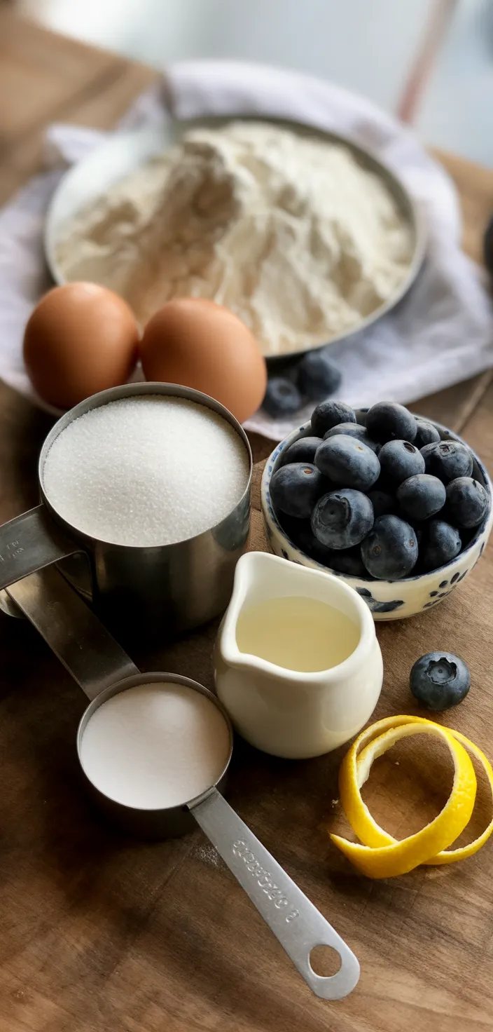 Ingredients photo for Blueberry Lemon Clafoutis Recipe