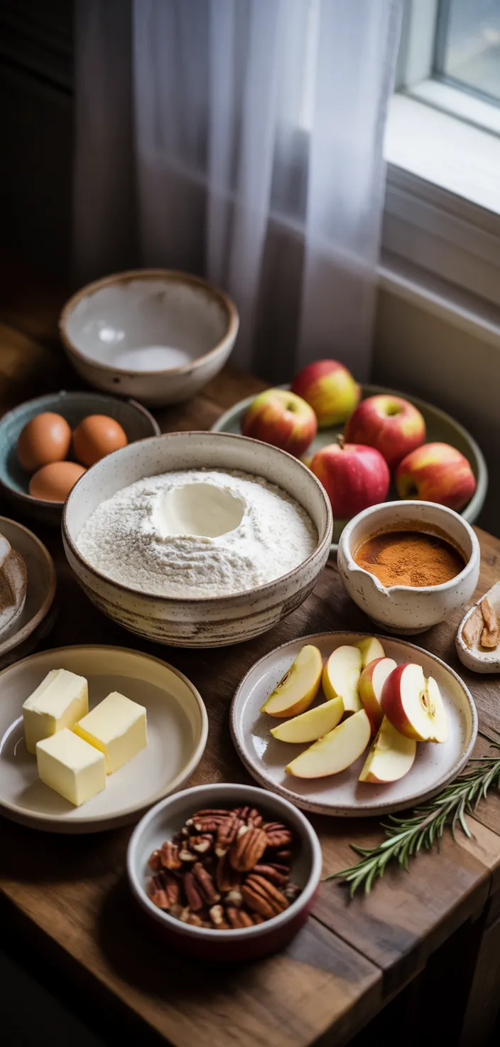 Ingredients photo for Bourbon Apple Cider Cake With Bourbon Cream Cheese Frosting Recipe