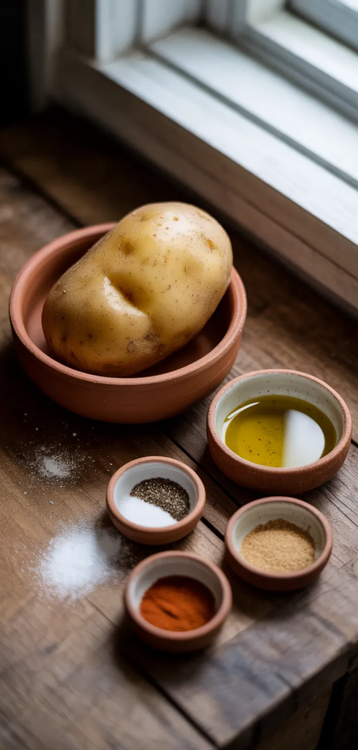 Ingredients photo for CRISPY Air Fryer Baked Potato Recipe