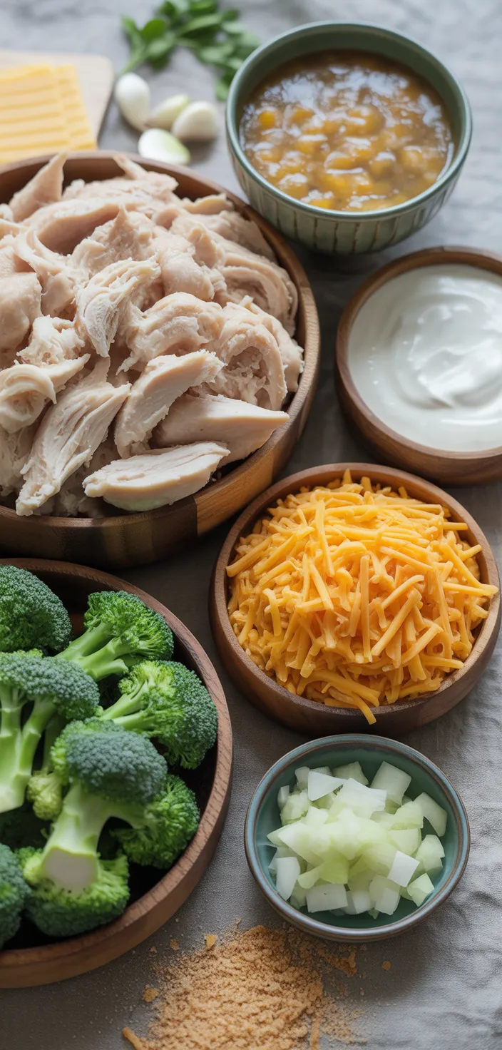 Ingredients photo for Chicken Broccoli Rice Casserole Recipe