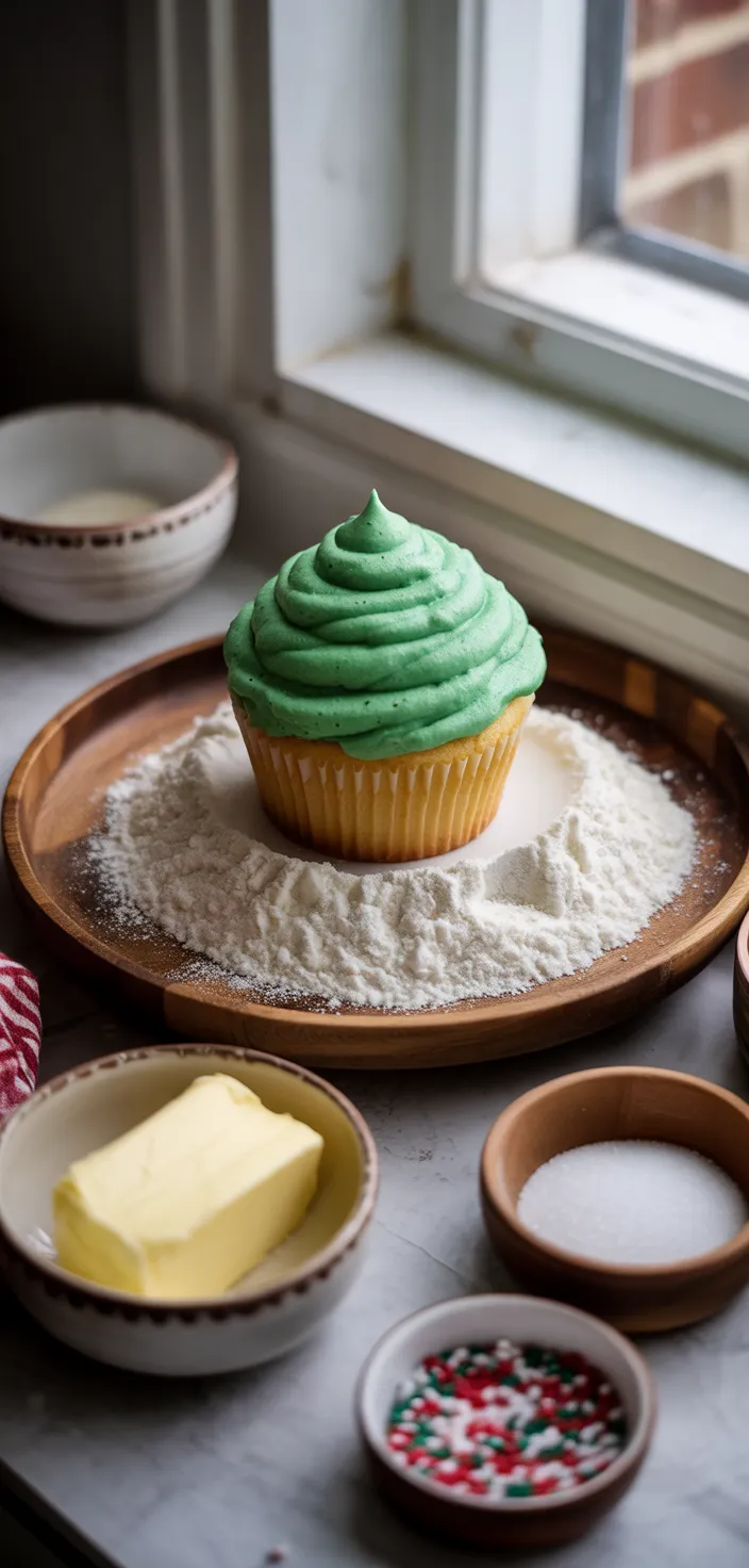 Ingredients photo for Christmas Tree Cupcake Recipe