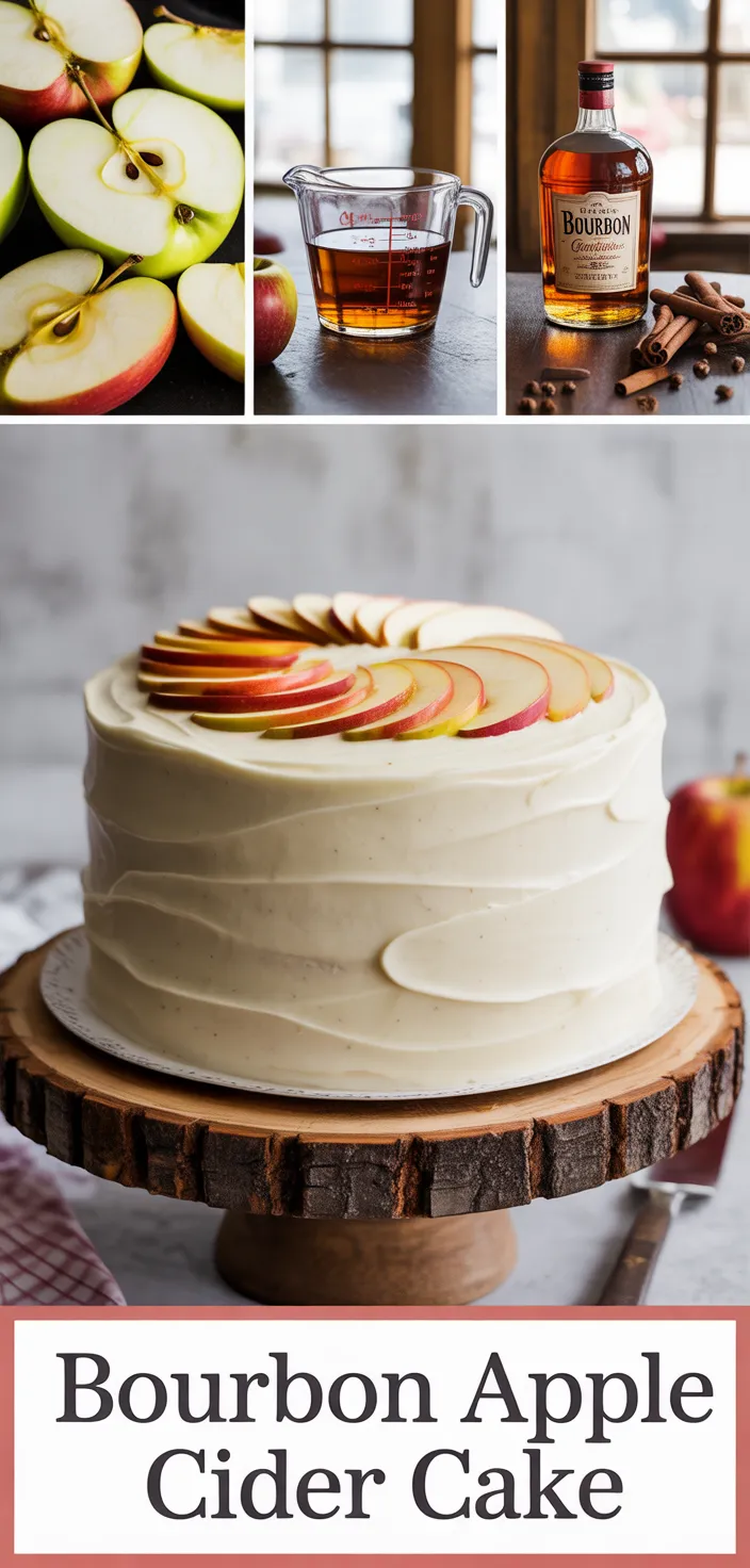 A photo of Bourbon Apple Cider Cake With Bourbon Cream Cheese Frosting Recipe