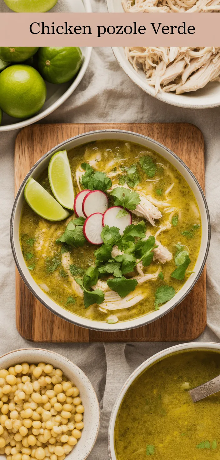 A photo of Chicken Pozole Verde: A Flavorful Mexican Comfort Food Recipe
