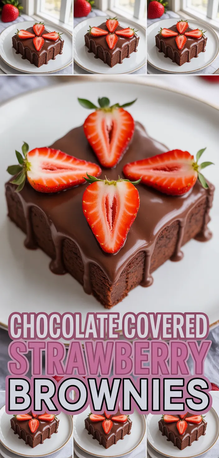 A photo of Chocolate Covered Strawberry Brownies Recipe