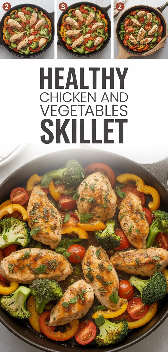 A photo of Healthy Chicken And Vegetables Skillet Recipe
