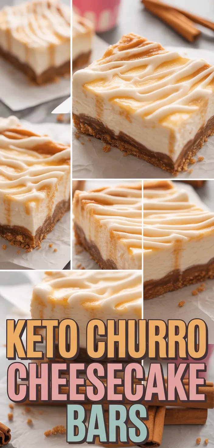 A photo of No Bake Keto Churro Cheesecake Bars Recipe