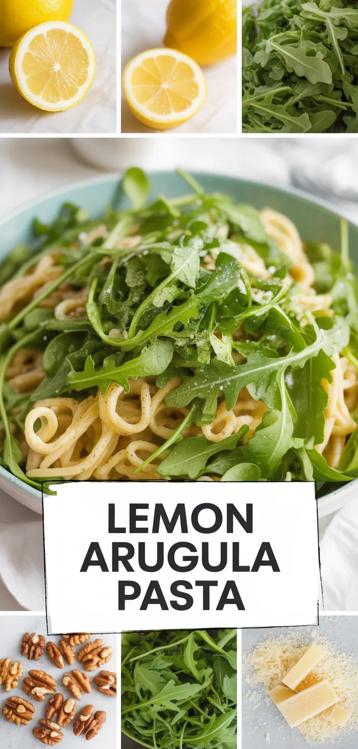 A photo of Quick, Easy, And DELICIOUS Lemon Arugula Pasta Salad Recipe