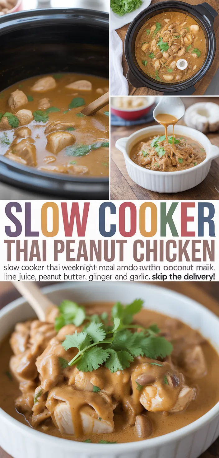 A photo of Slow Cooker Thai Peanut Chicken Recipe