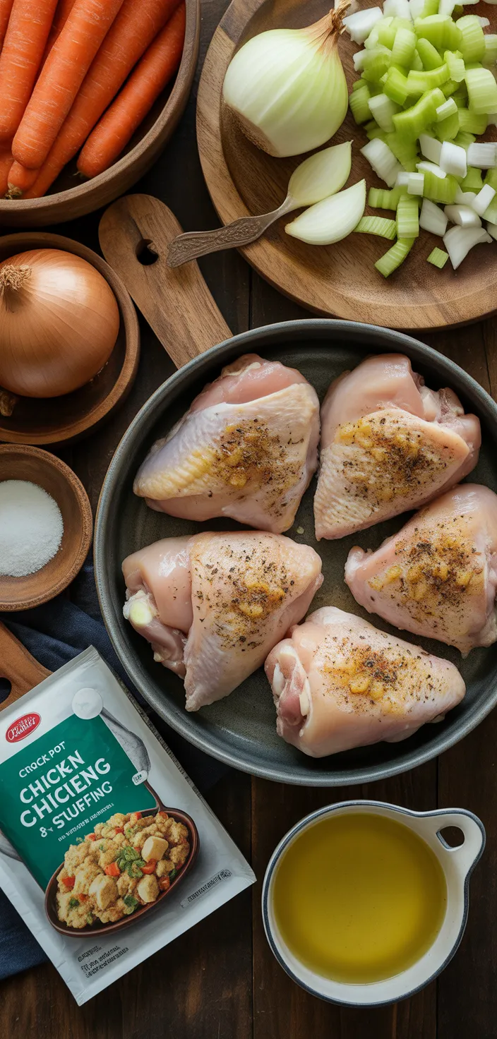Ingredients photo for Crock Pot Chicken And Stuffing (Also Instant Pot Friendly!) Recipe