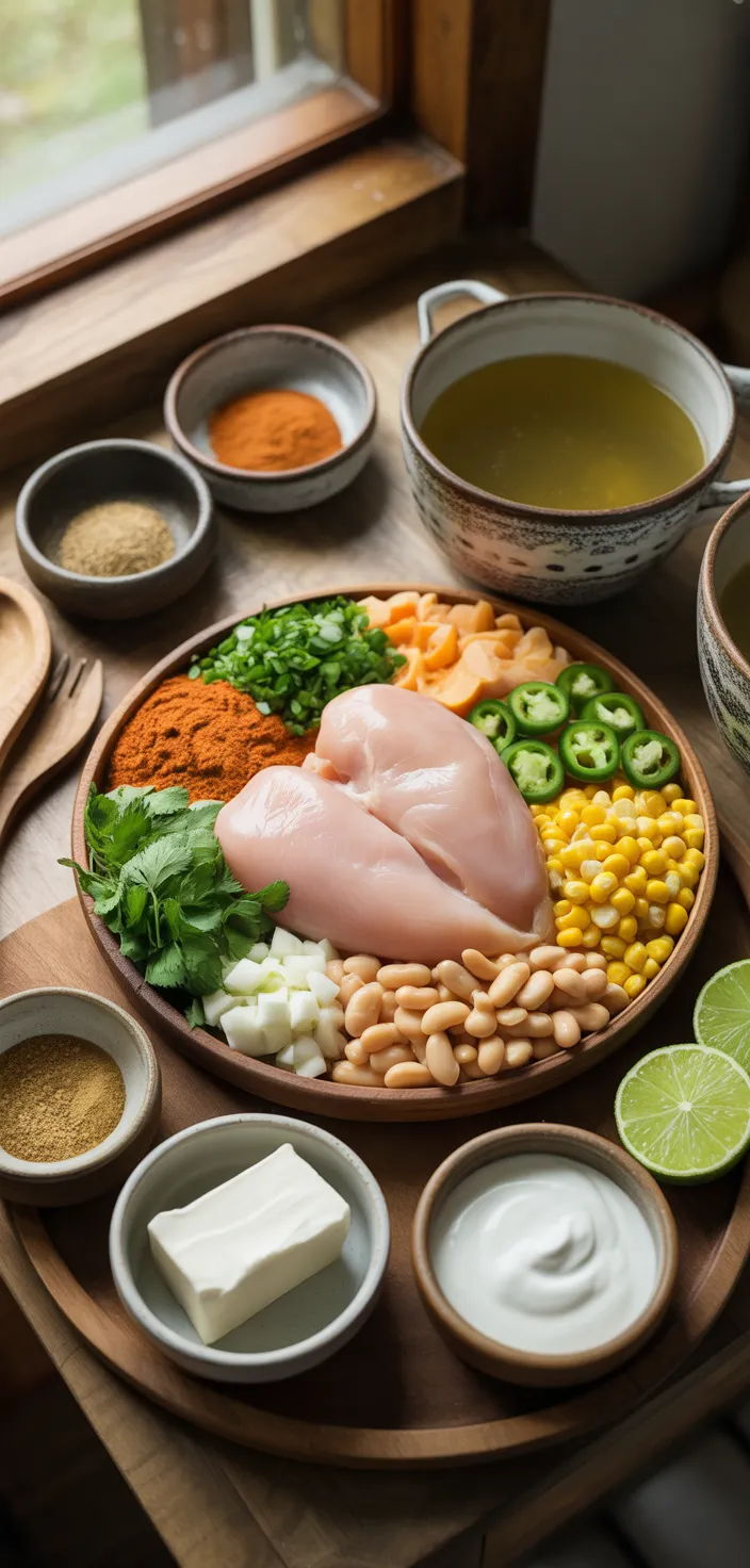 Ingredients photo for Crockpot Creamy White Chicken Chili Recipe