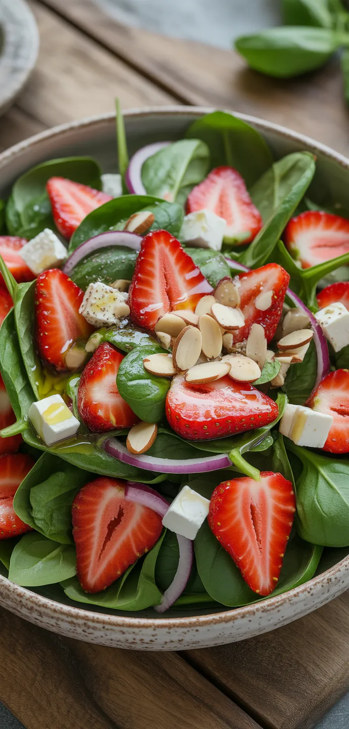 Ingredients photo for Strawberry Feta Spinach Salad Recipe