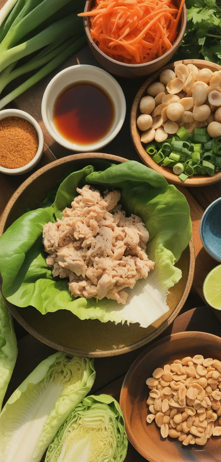 Ingredients photo for Thai Chicken Lettuce Wraps Recipe