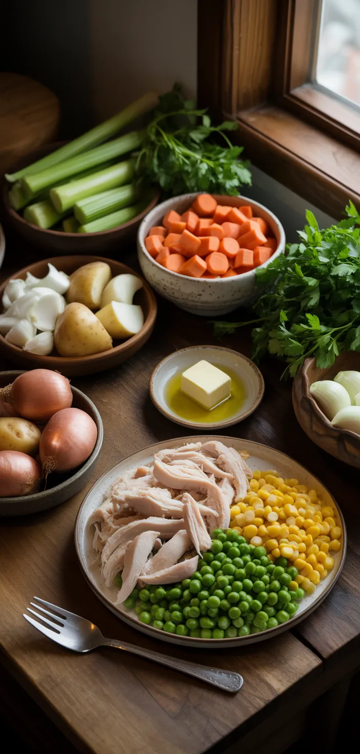 Ingredients photo for (The BEST) Chicken Pot Pie Soup Recipe