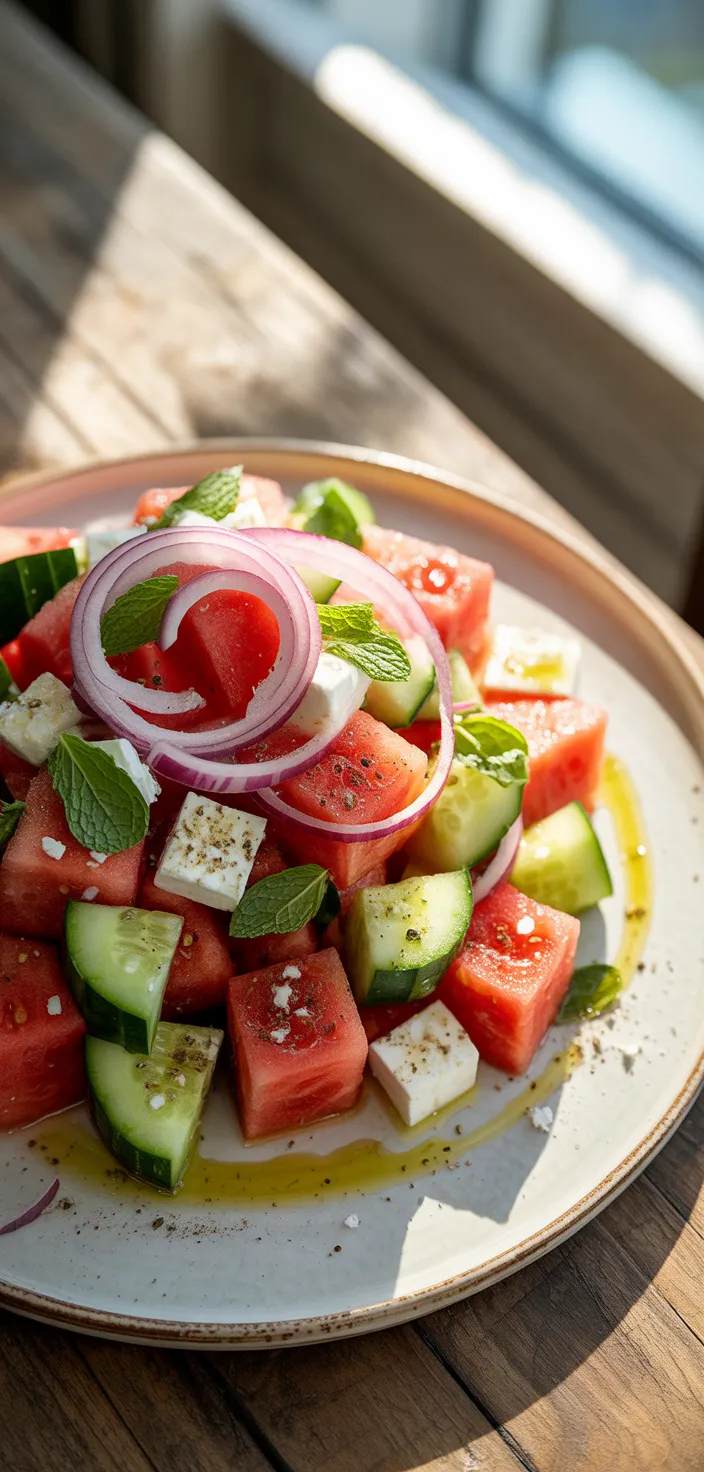 Ingredients photo for Watermelon Salad With Cucumber And Feta Recipe