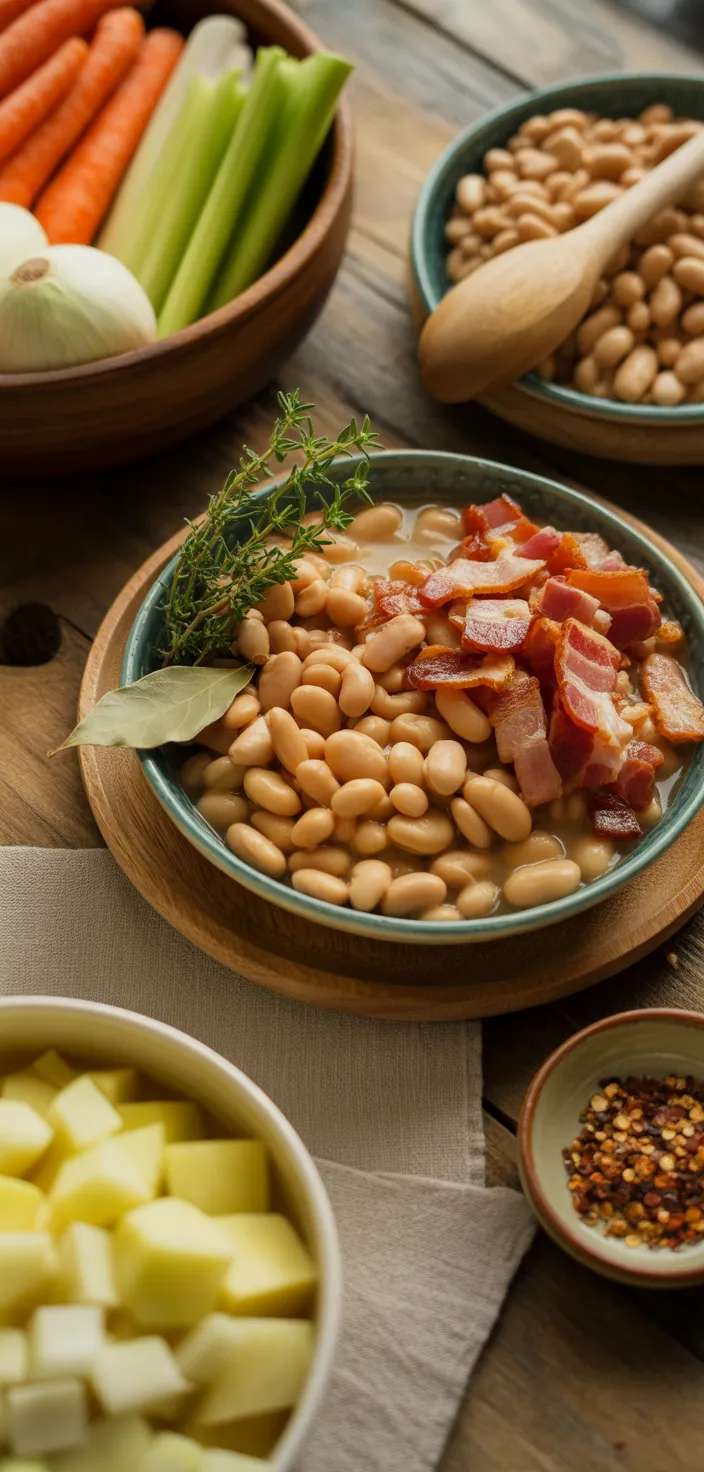 Ingredients photo for White Bean Soup With Bacon Recipe
