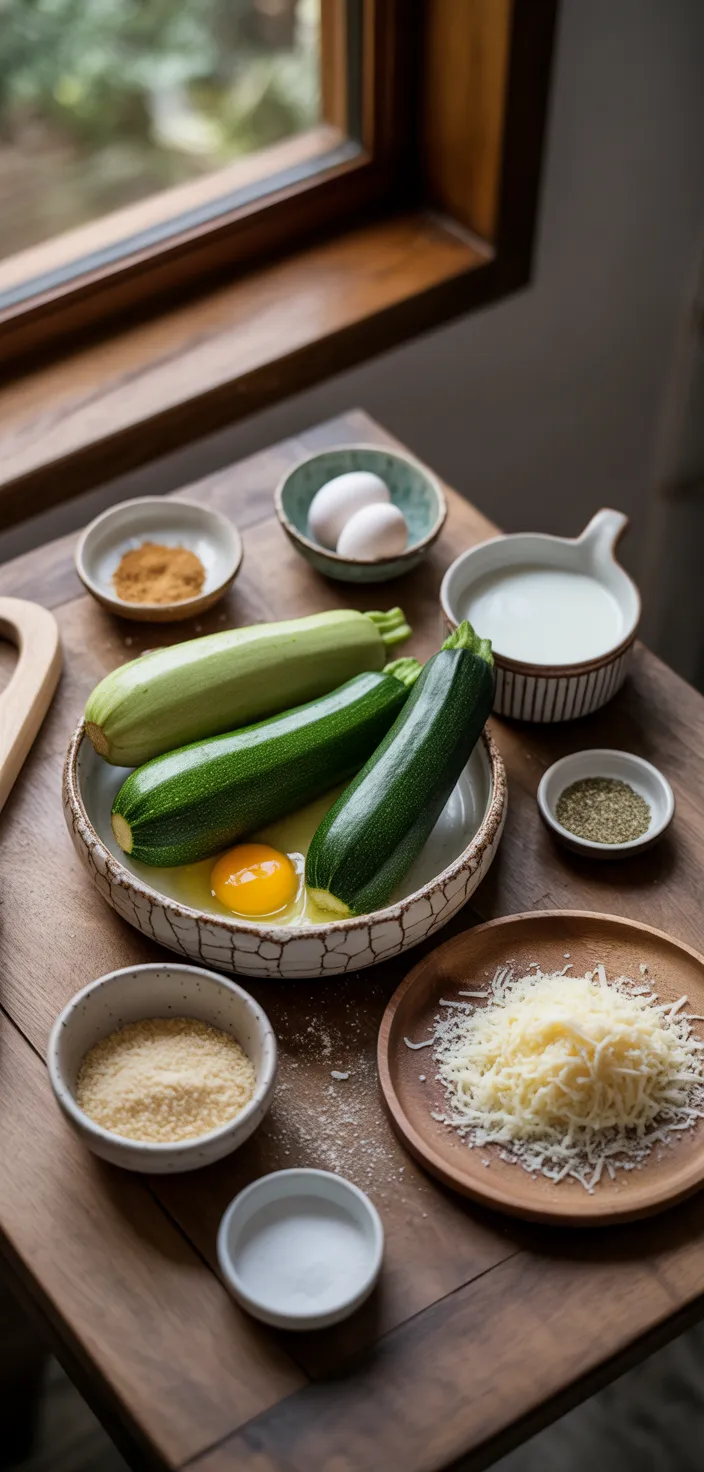 Ingredients photo for Baked Parmesan Zucchini (Christmas Recipe & Thanksgiving Recipe)