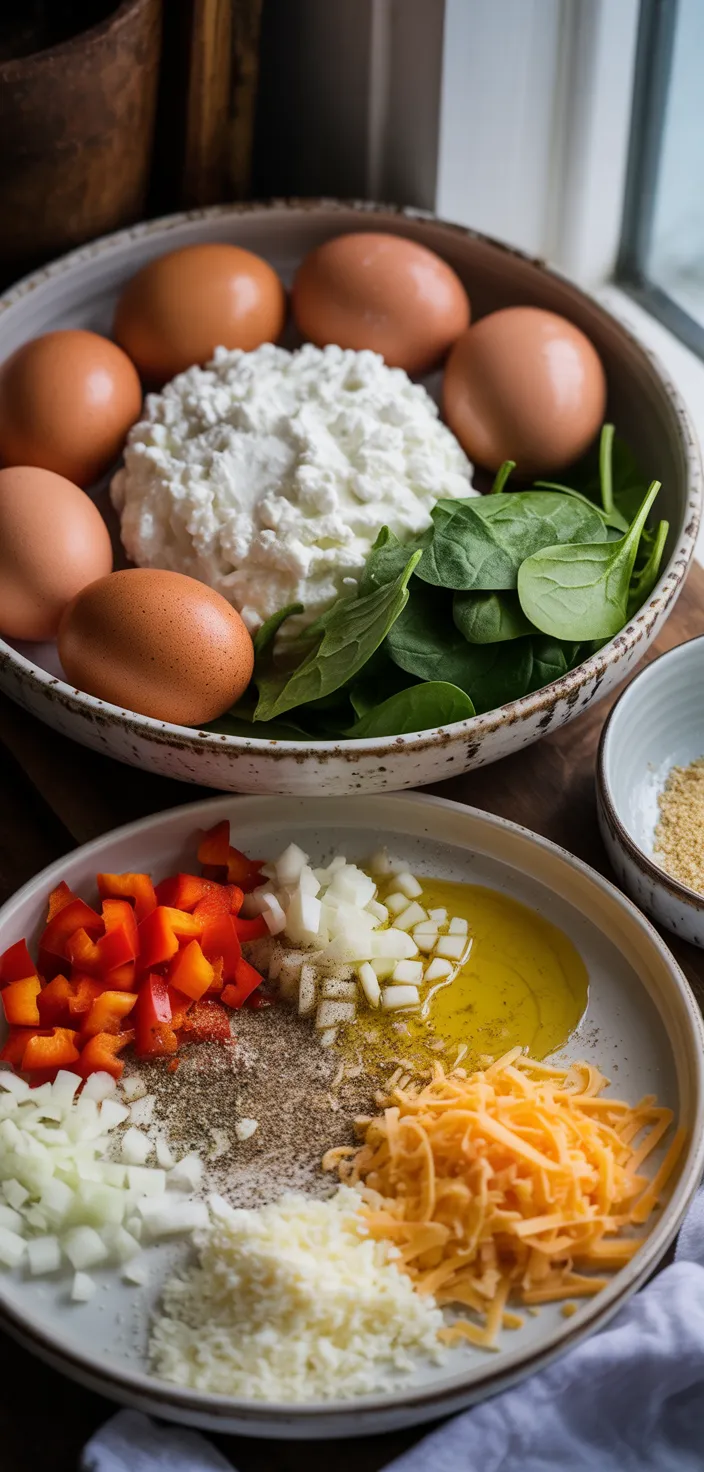 Ingredients photo for Cottage Cheese Egg Bake Recipe