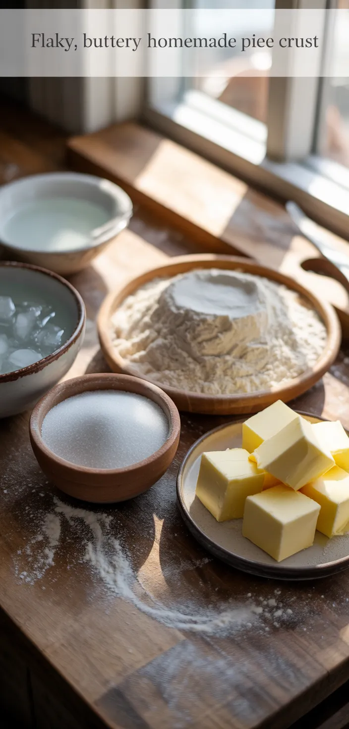 Ingredients photo for Flaky, Buttery Homemade Pie Crust Recipe