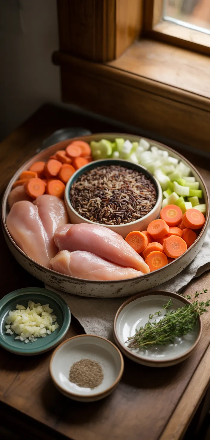 Ingredients photo for Healthy Chicken Wild Rice Soup Recipe