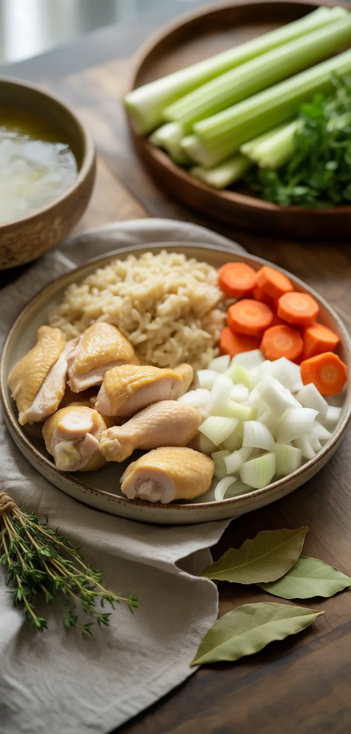 Ingredients photo for Homemade Chicken And Rice Soup Recipe