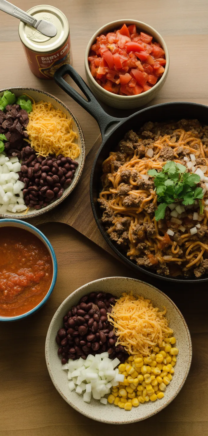Ingredients photo for Taco Pasta (Instant Pot Or Stove) Recipe