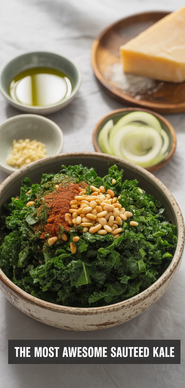 Ingredients photo for The Most Awesome Sauteed Kale  Recipe