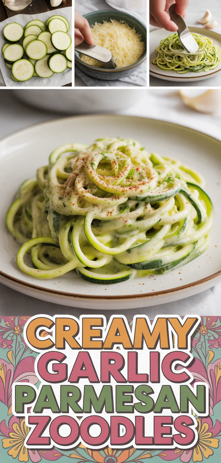 A photo of Creamy Garlic Parmesan Zoodles Recipe