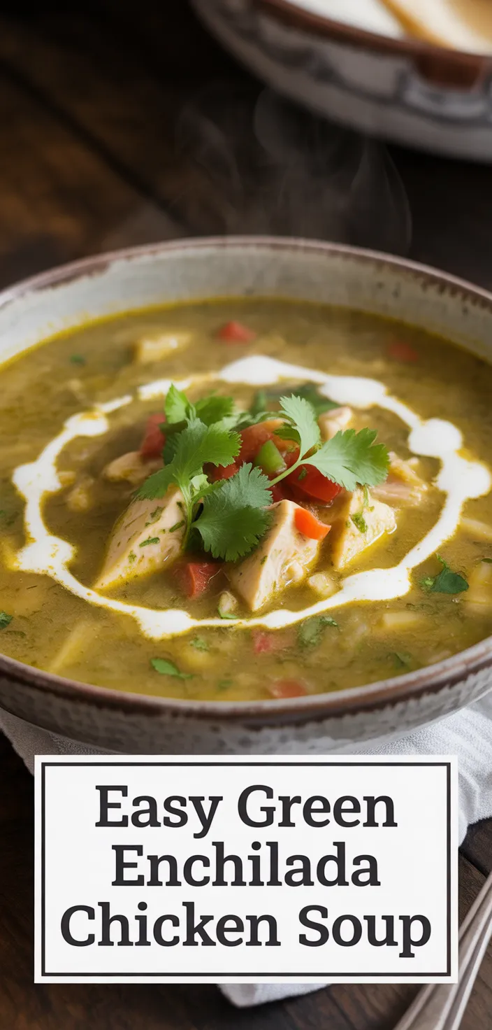 A photo of Easy Green Enchilada Chicken Soup Recipe