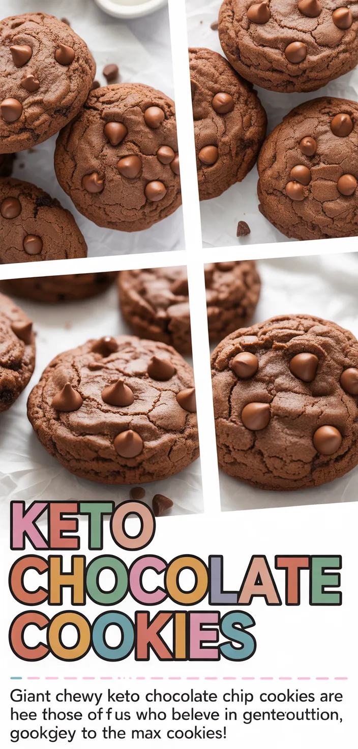 A photo of Giant Chewy Keto Chocolate Chip Cookies Recipe