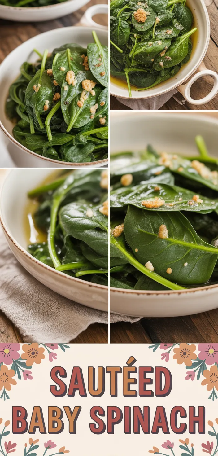 A photo of Simple And Flavorful Sautéed Baby Spinach Recipe