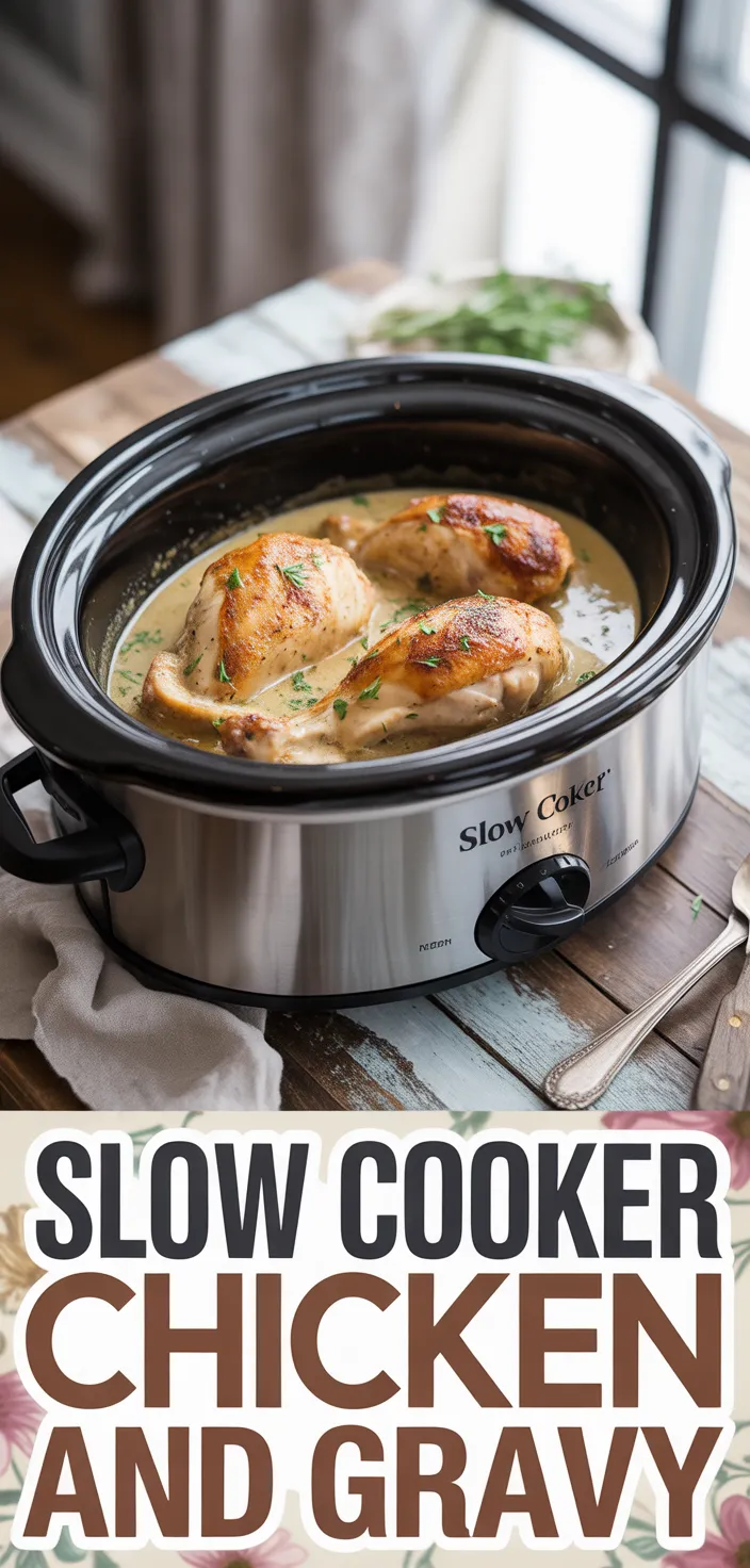 A photo of Slow Cooker Chicken And Gravy Recipe