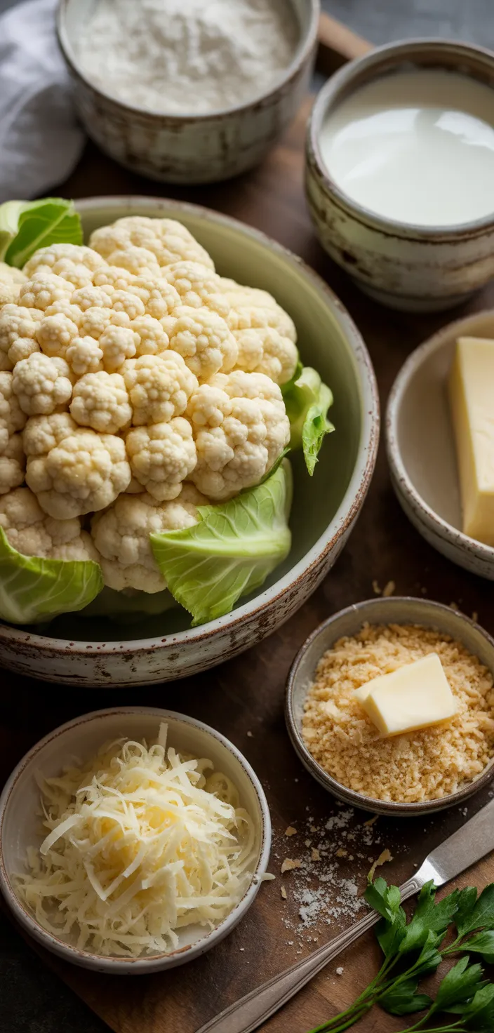 Ingredients photo for Comfort Food: Creamy Cauliflower Gratin Recipe