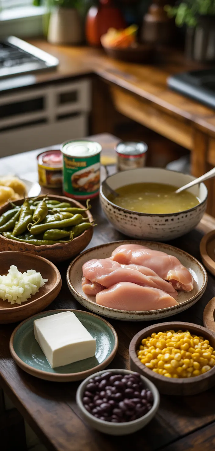 Ingredients photo for Easy Green Enchilada Chicken Soup Recipe