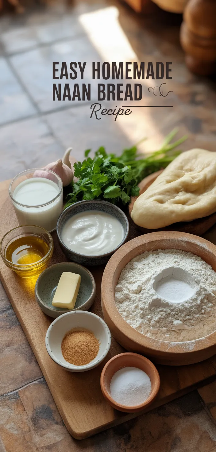 Ingredients photo for Easy Homemade Naan Bread Recipe