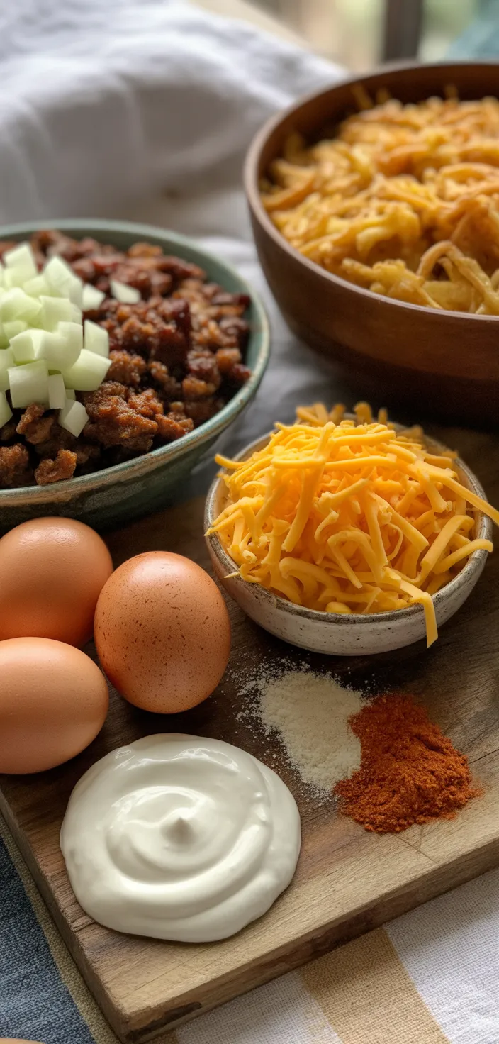 Ingredients photo for Hashbrown Breakfast Casserole Recipe