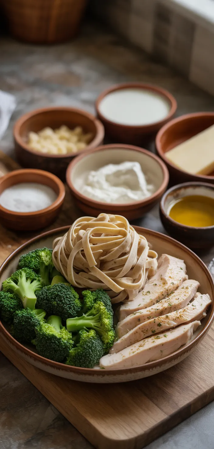 Ingredients photo for Low Calorie Chicken Alfredo Recipe