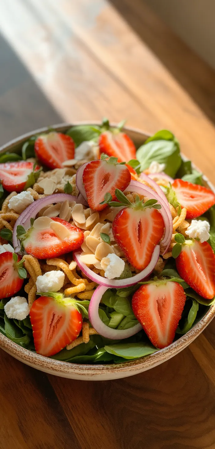 Ingredients photo for Strawberry Crunch Salad With Champagne Vinaigrette. Recipe