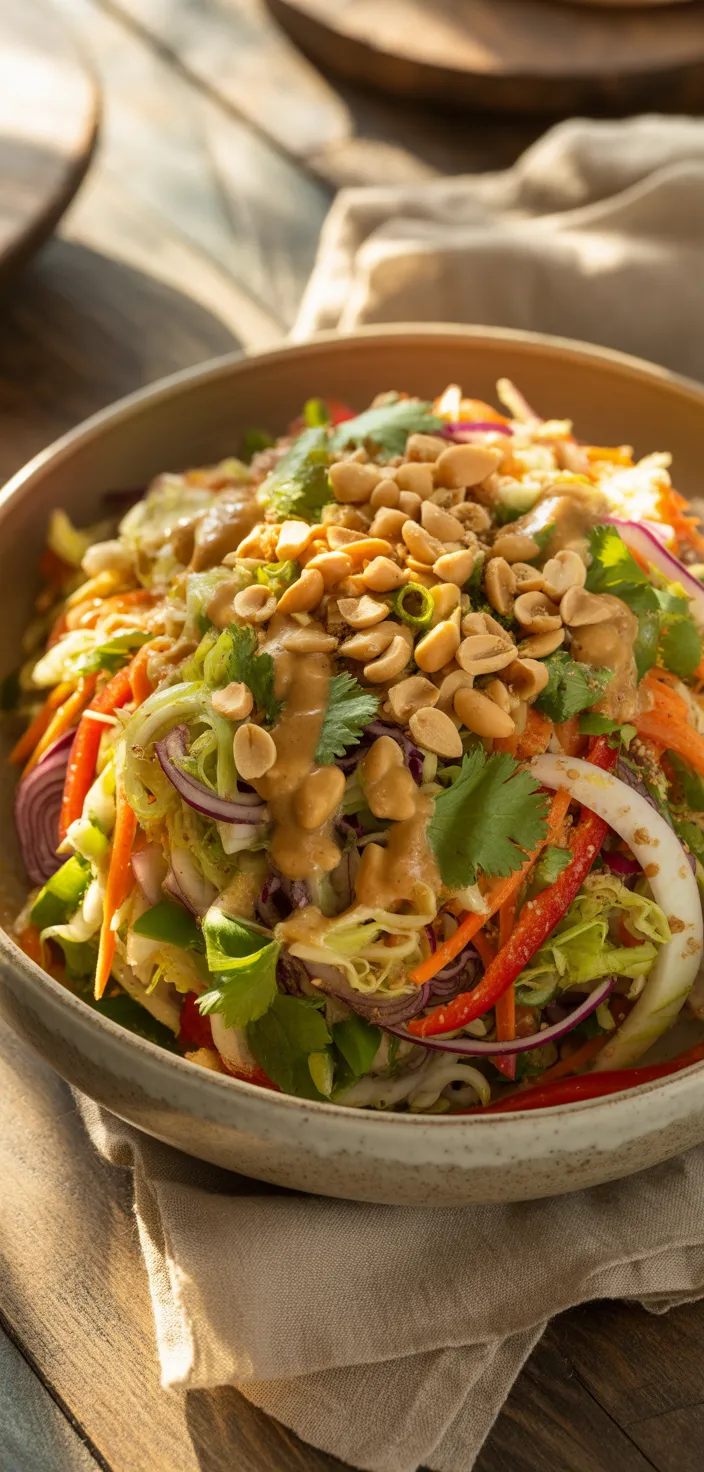 Ingredients photo for Thai Crunch Salad With Spicy Peanut Dressing (vegan) Recipe